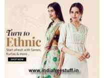 Sarees & Dress Materials Min 70% off from Rs. 219- Flipkart