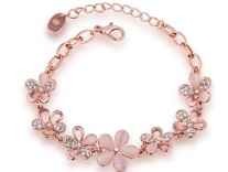 Yutii Fashion Jewellery Rose Gold Crystal Charm Bracelet Gifts for Girls and Women at Rs. 256
